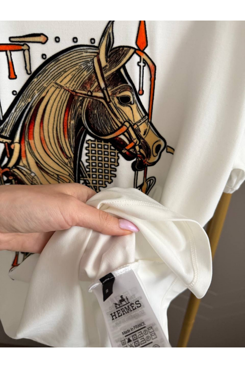 Hermes Белая женская футболка premium