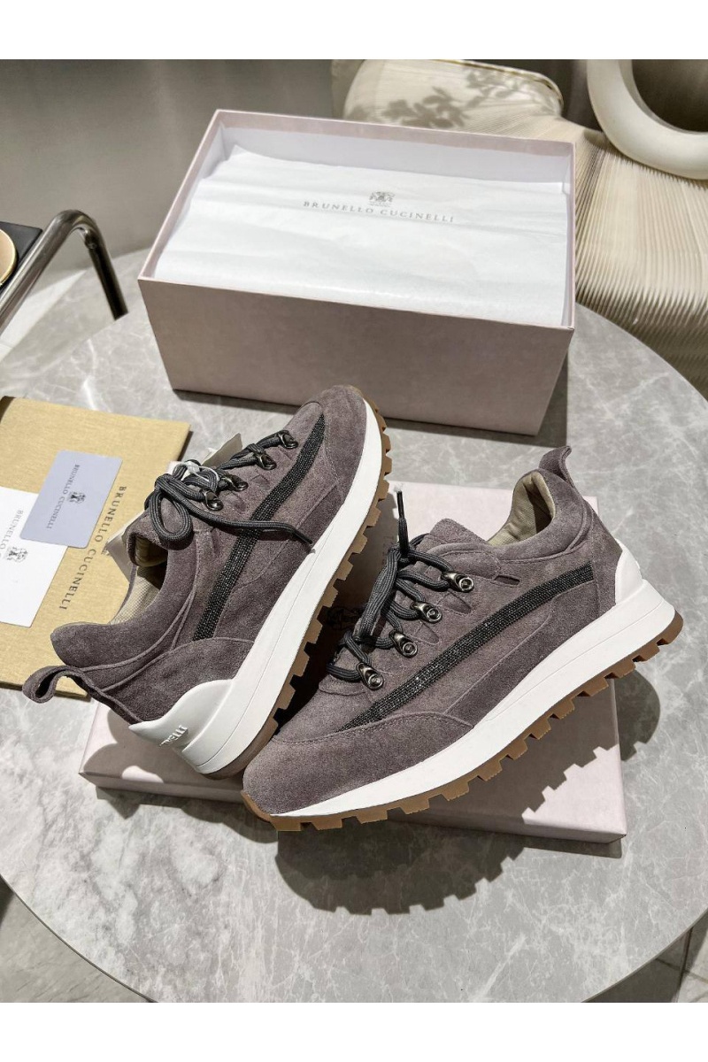Brunеllо Сuсinеlli Женские замшевые кроссовки Monili Premium - Grey