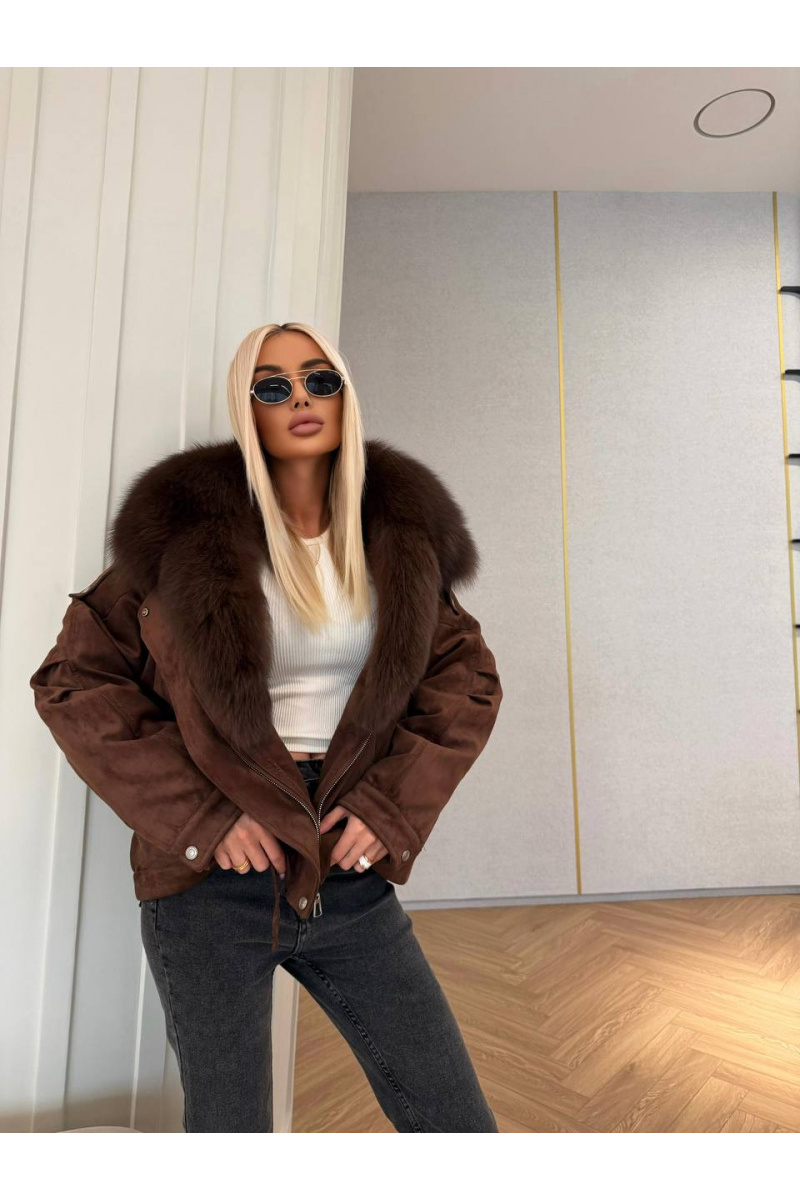 Max Mara Женская утеплённая дубленка с натуральным мехом