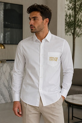 Классическая рубашка embroidered logo - White