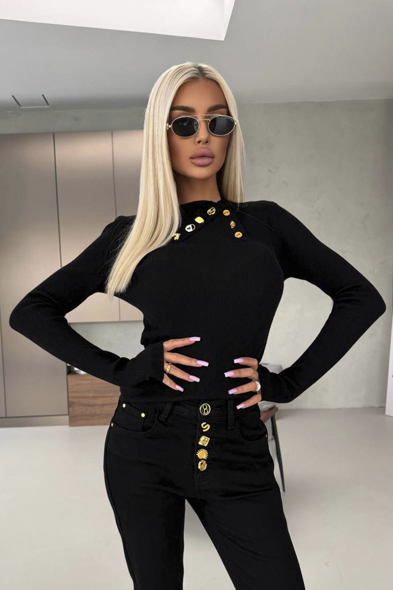 Schiaparelli Женский трикотажный лонгслив premium - Black