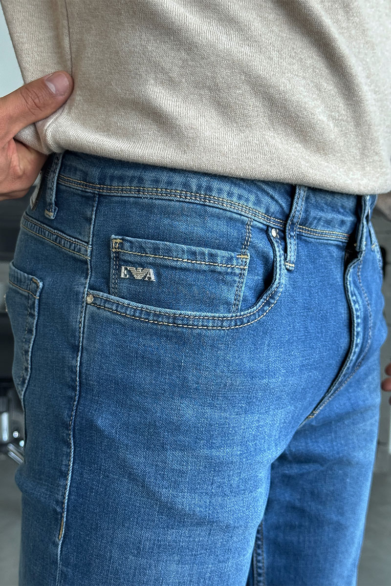 Emporio Armani EA7 Мужские синие джинсы regular fit
