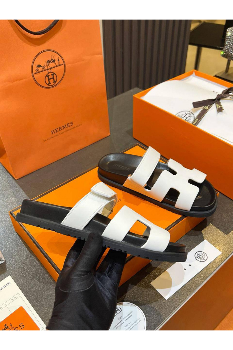 Hermes Женские кожаные сандалии Chypre