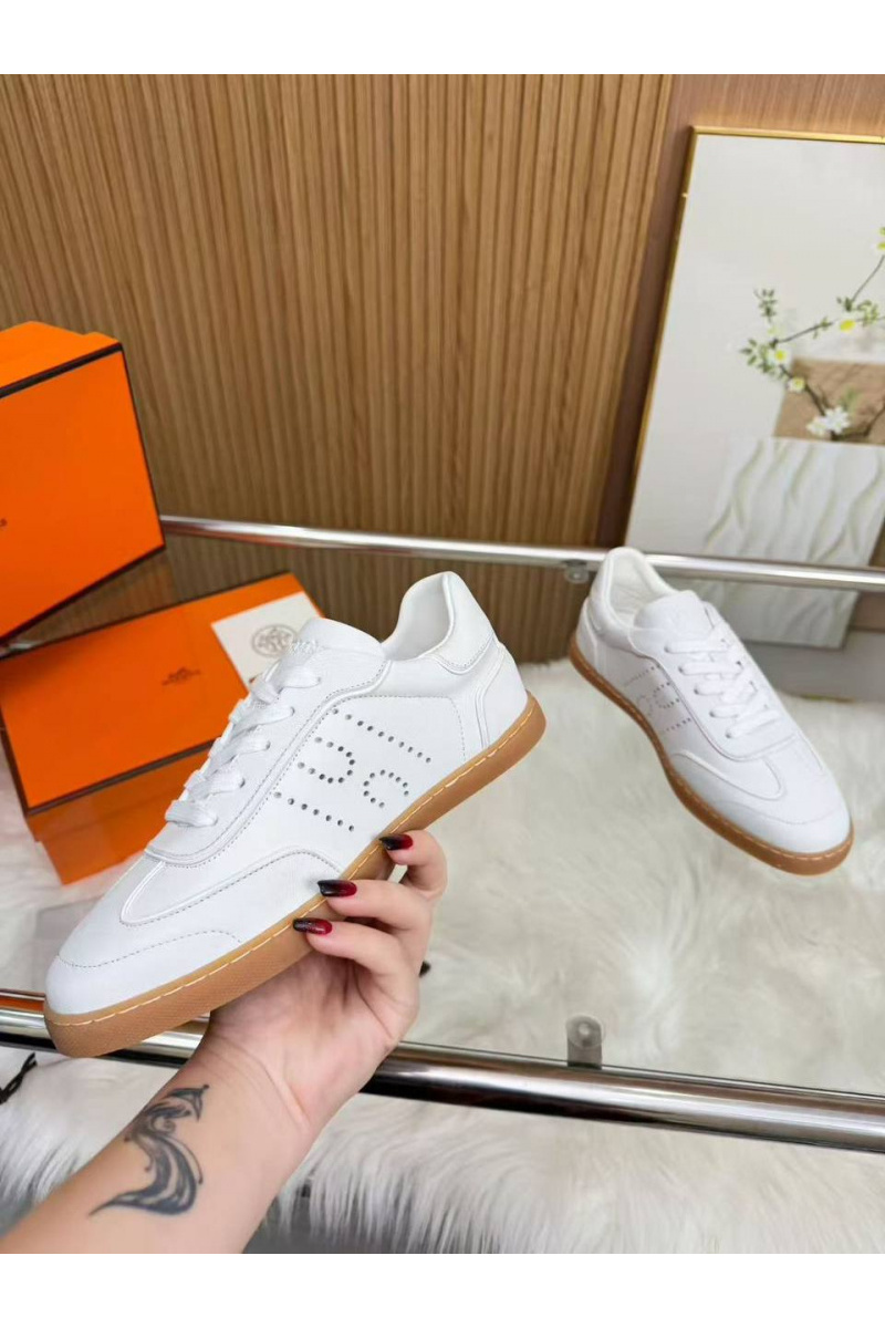 Hermes Женские кожаные кроссовки Match