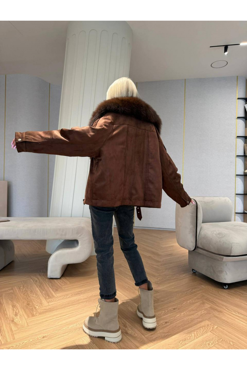 Max Mara Женская утеплённая дубленка с натуральным мехом