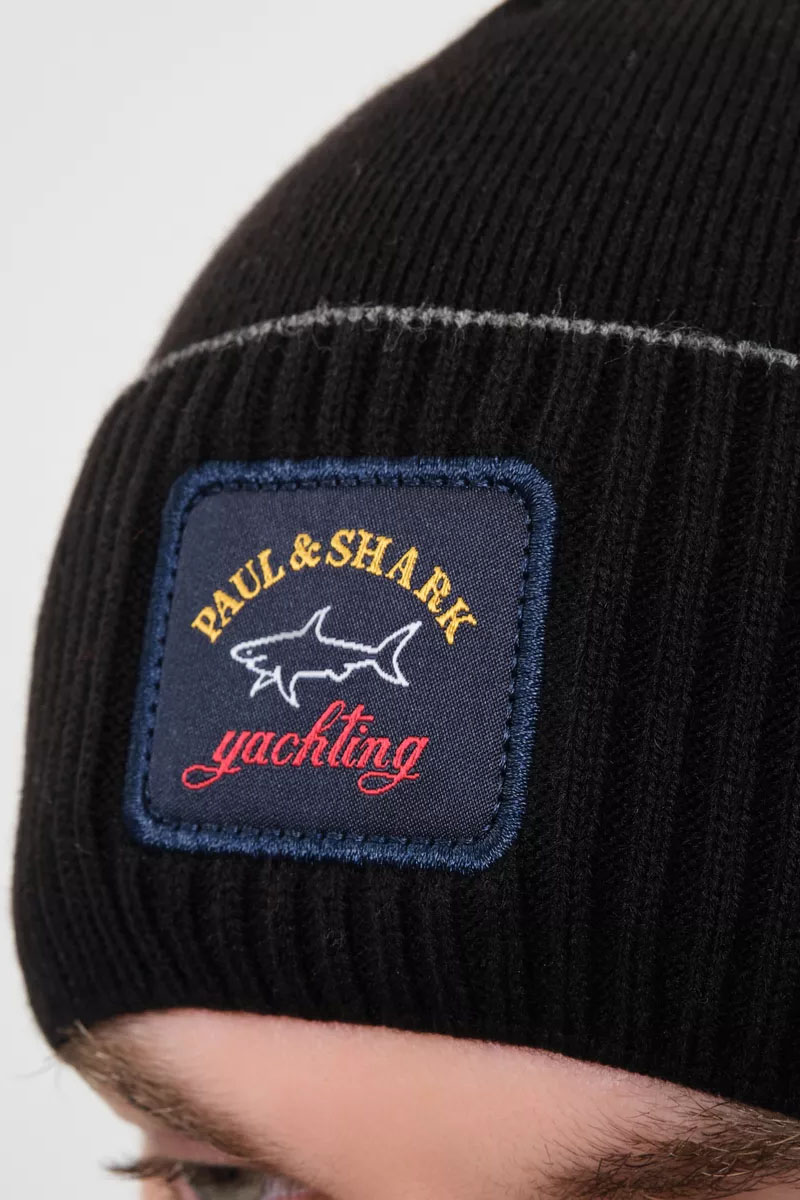Paul & Shark Шапка на флисе logo-badge - Black 