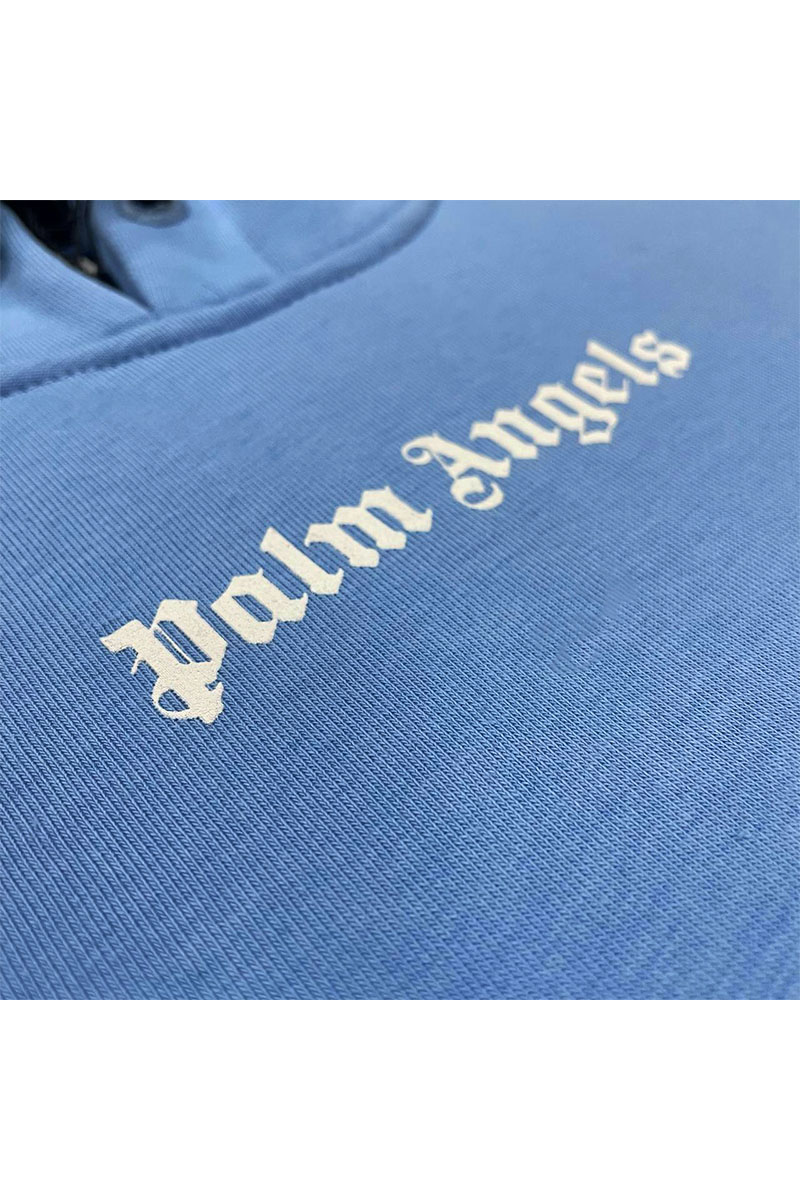 Palm Angels Голубое оверсайз худи Classic logo-print