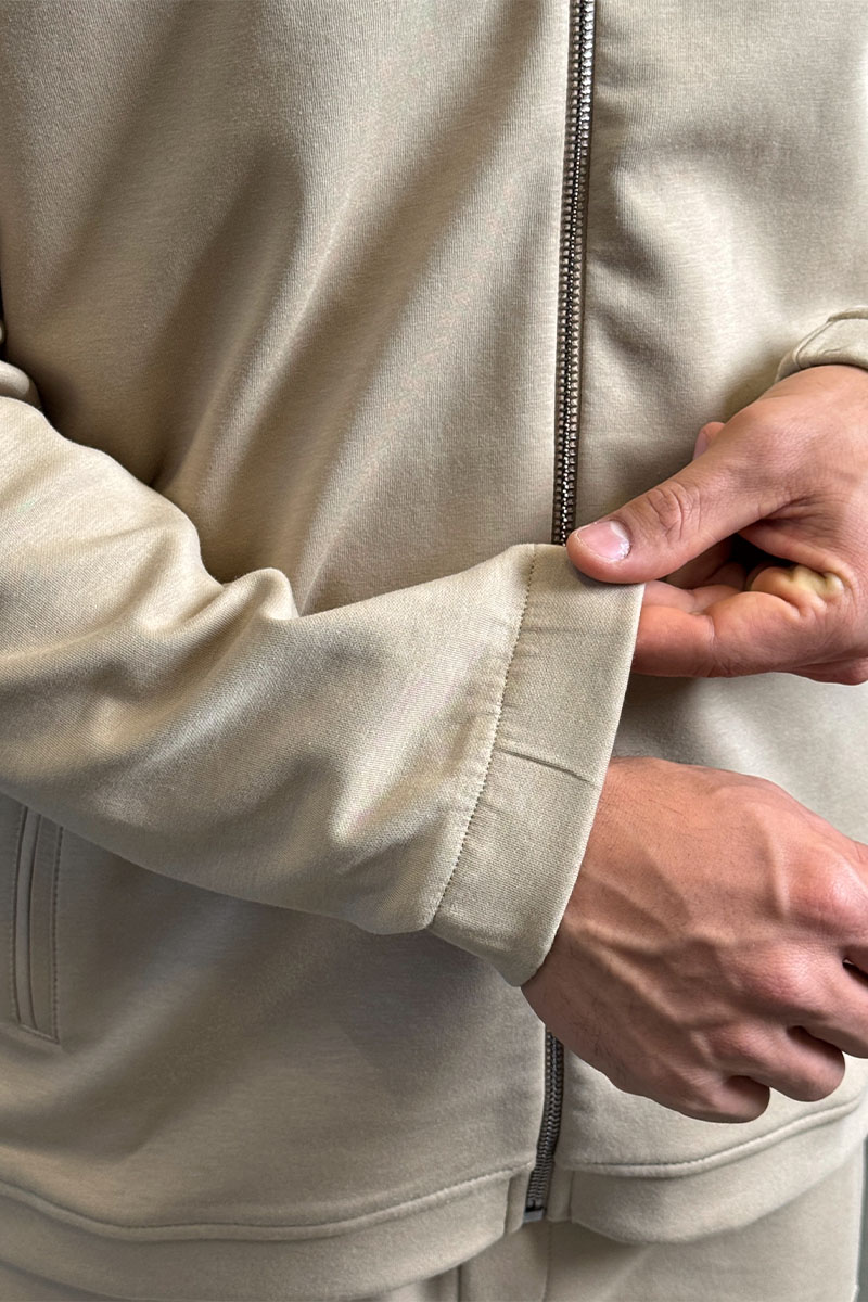 Brioni Бежевая кофта на молнии B-еmbroidery