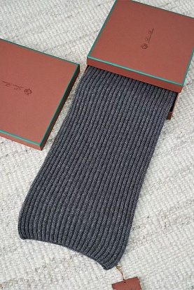 Кашемировый шарф premium - Dark Flower Grey