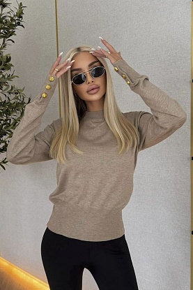 Женский трикотажный свитер Premium - Beige