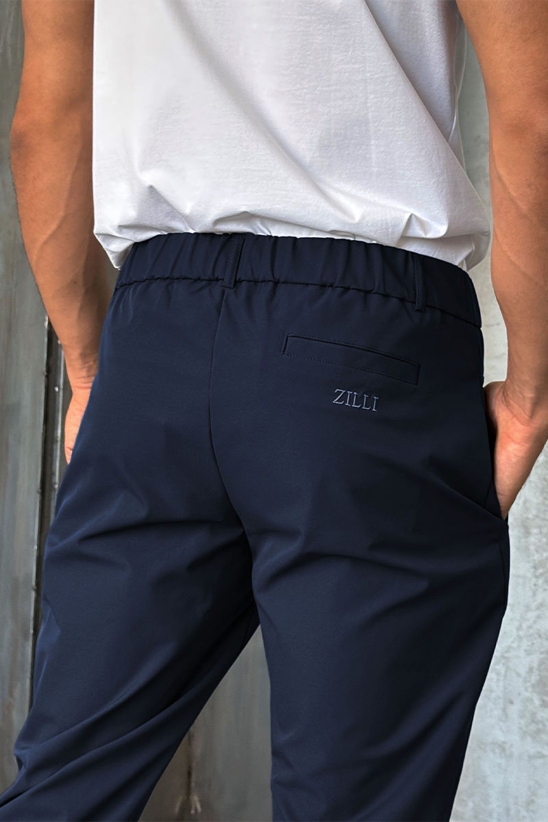 Zilli Мужские тёмно-синие брюки slim fit