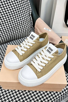 Женские текстильные кеды Premium - Beige
