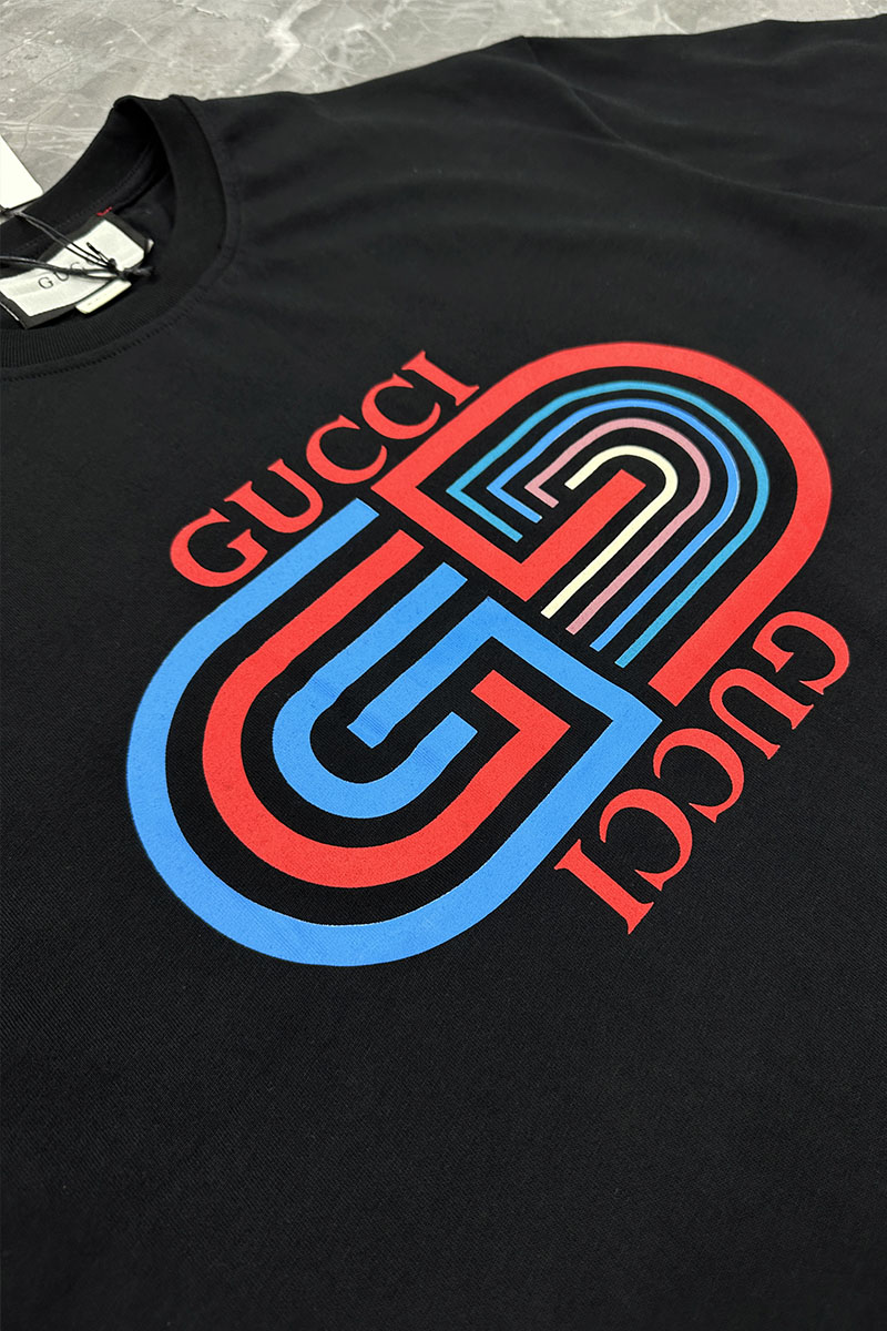 Gucci Чёрная оверсайз футболка GG logo-print