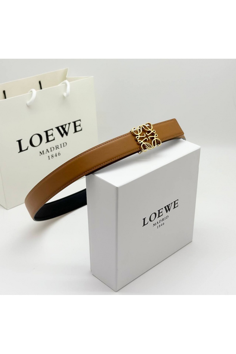 Loewe Женский двусторонний ремень (ширина 3.2 см, длина 80 / 85 см) - Gold