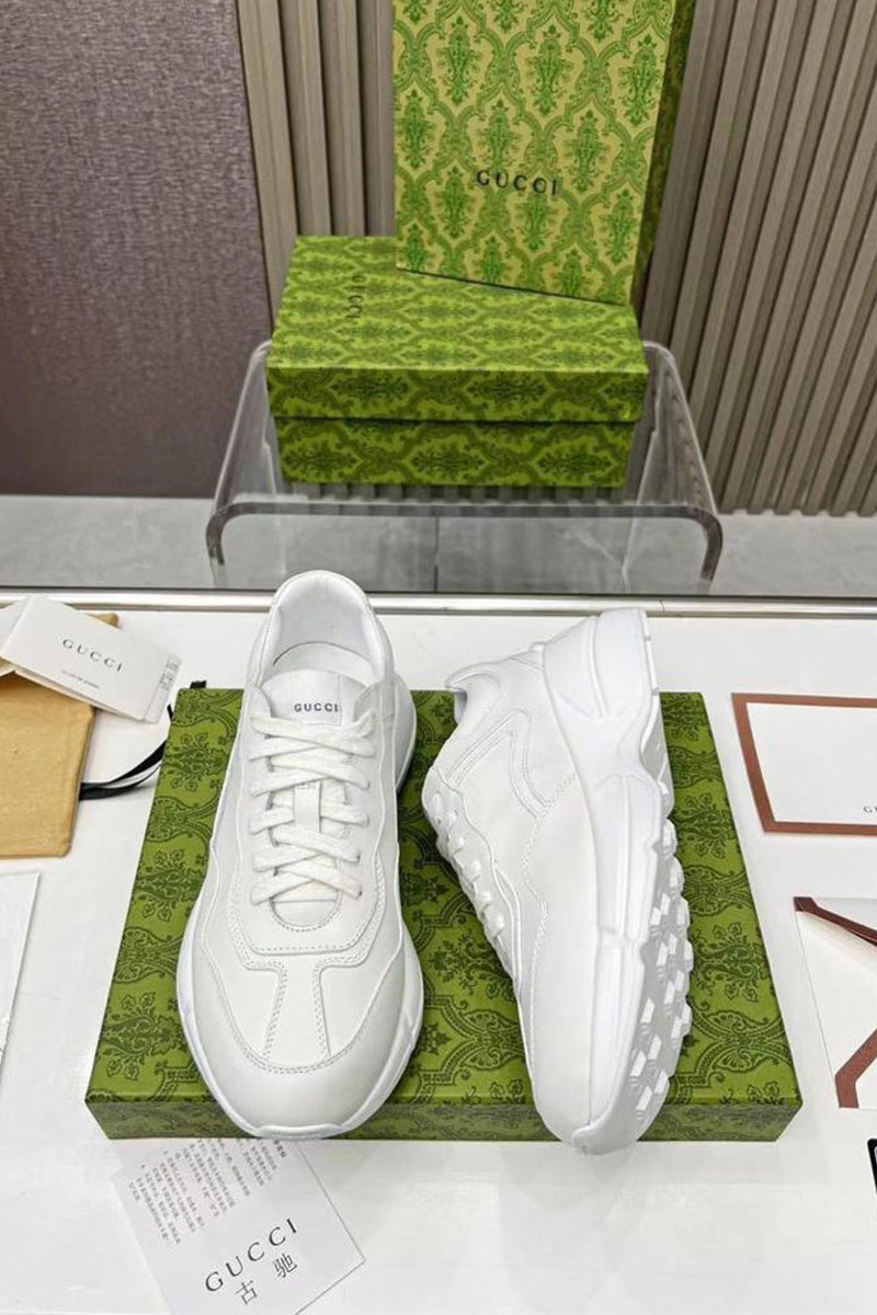 Gucci Кожаные кроссовки Rhyton - White