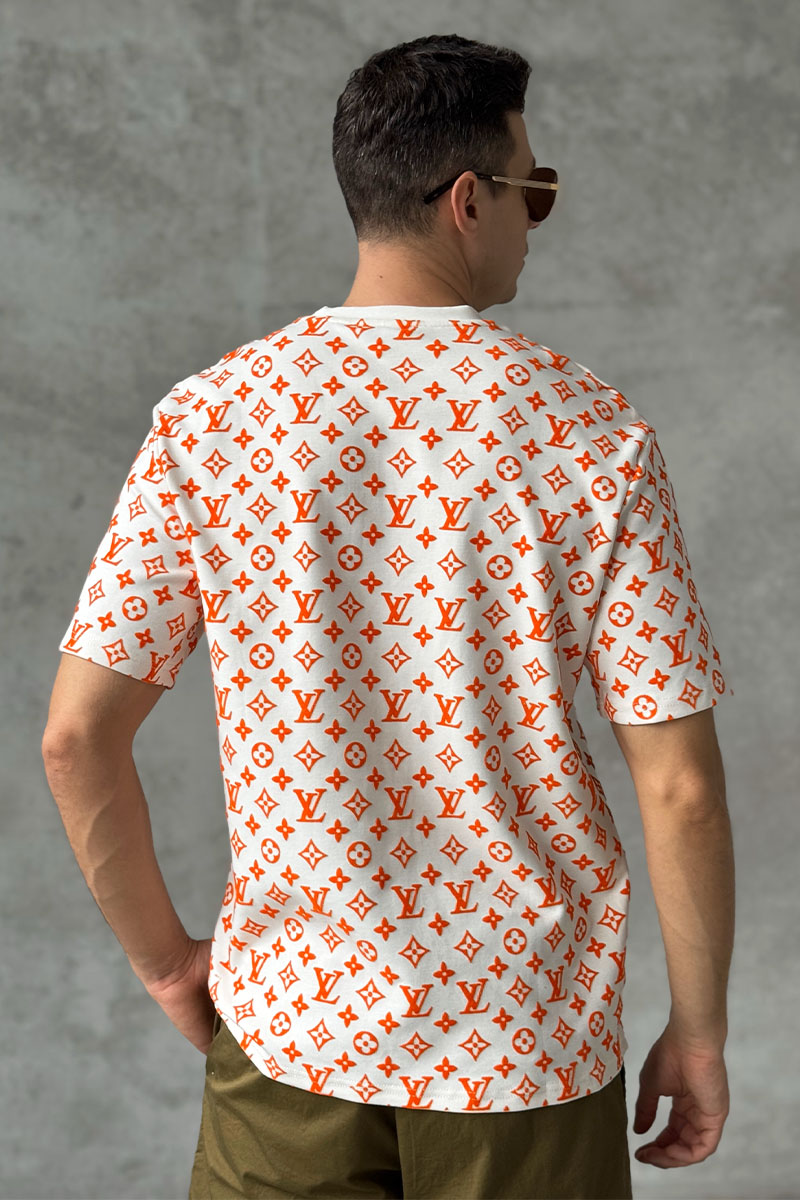 Lоuis Vuittоn Белая оверсайз футболка Monogram Gradient