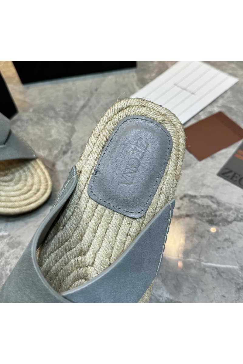 Zegna Мужские шлёпанцы suede - Blue