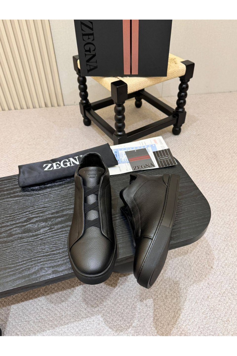 Zegna Кроссовки с мехом Triple Stitch high-top
