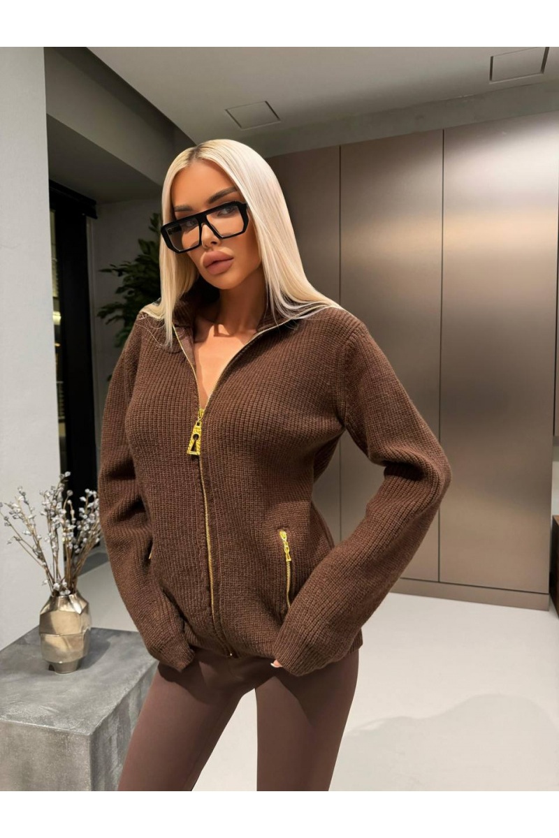 Schiaparelli Женский кардиган на молнии premium - Brown