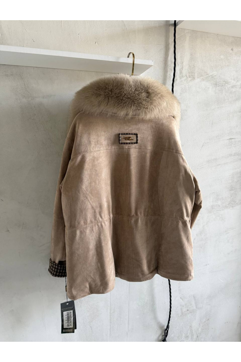 Designer Clothing Женская замшевая парка с натуральным мехом Bogerner premium
