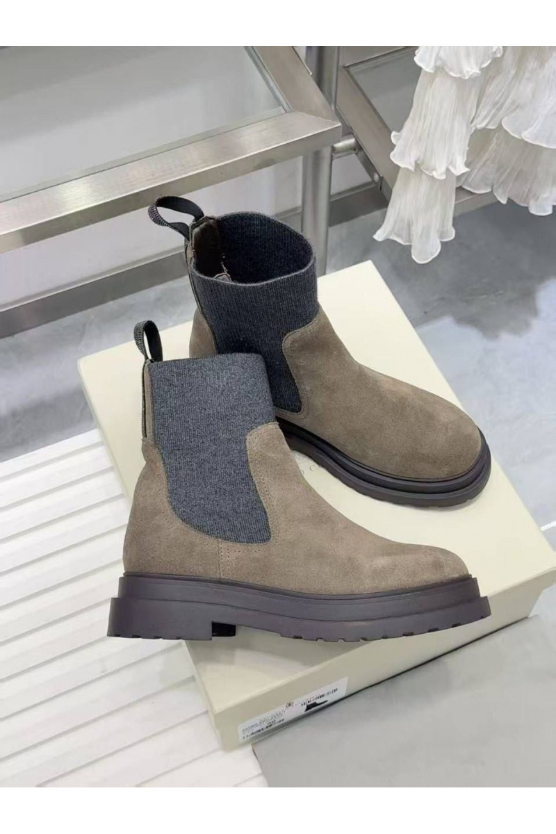 Brunеllо Сuсinеlli Женские замшевые сапоги premium - Beige