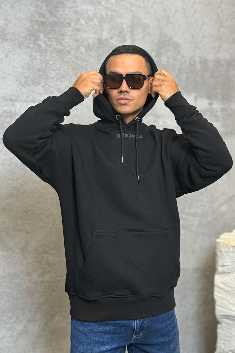 Palm Angels Утеплённое оверсайз худи Classic Logo - Black