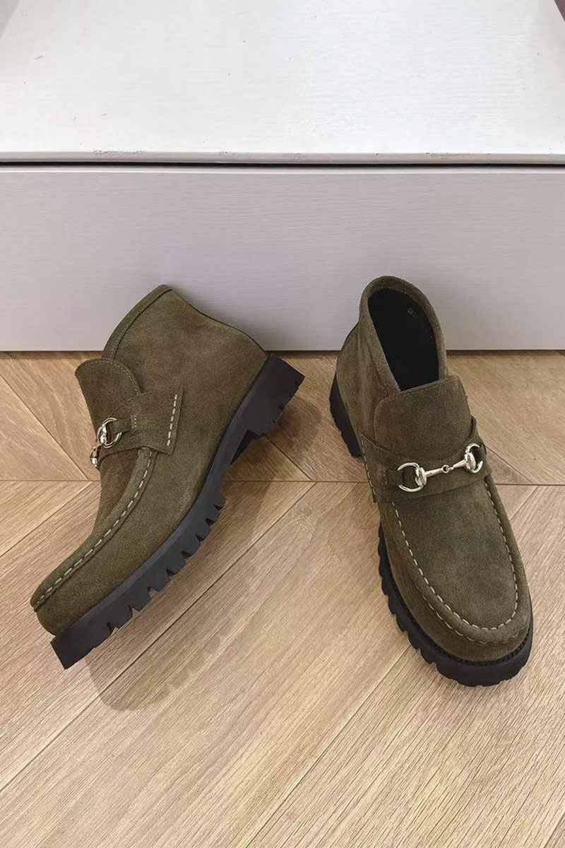Gucci Женские замшевые лоферы premium - Khaki