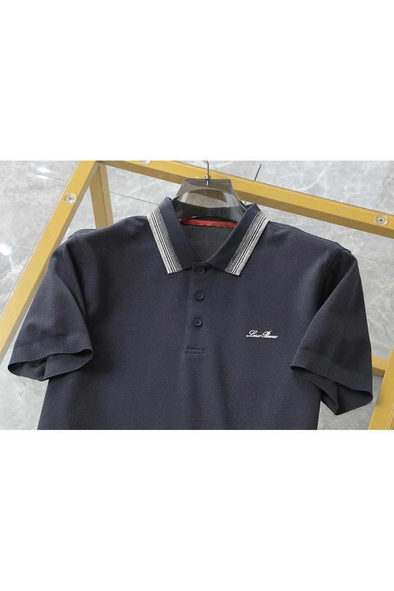Loro Piana Мужское тёмно-серое поло premium