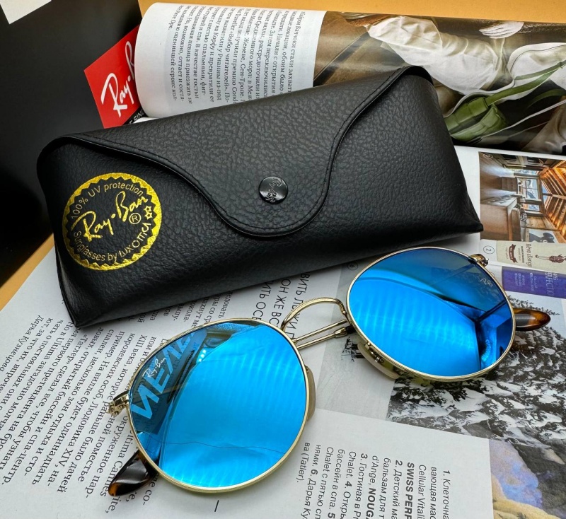 Ray-Ban Солнцезащитные очки Round Metal - Blue Mirrored
