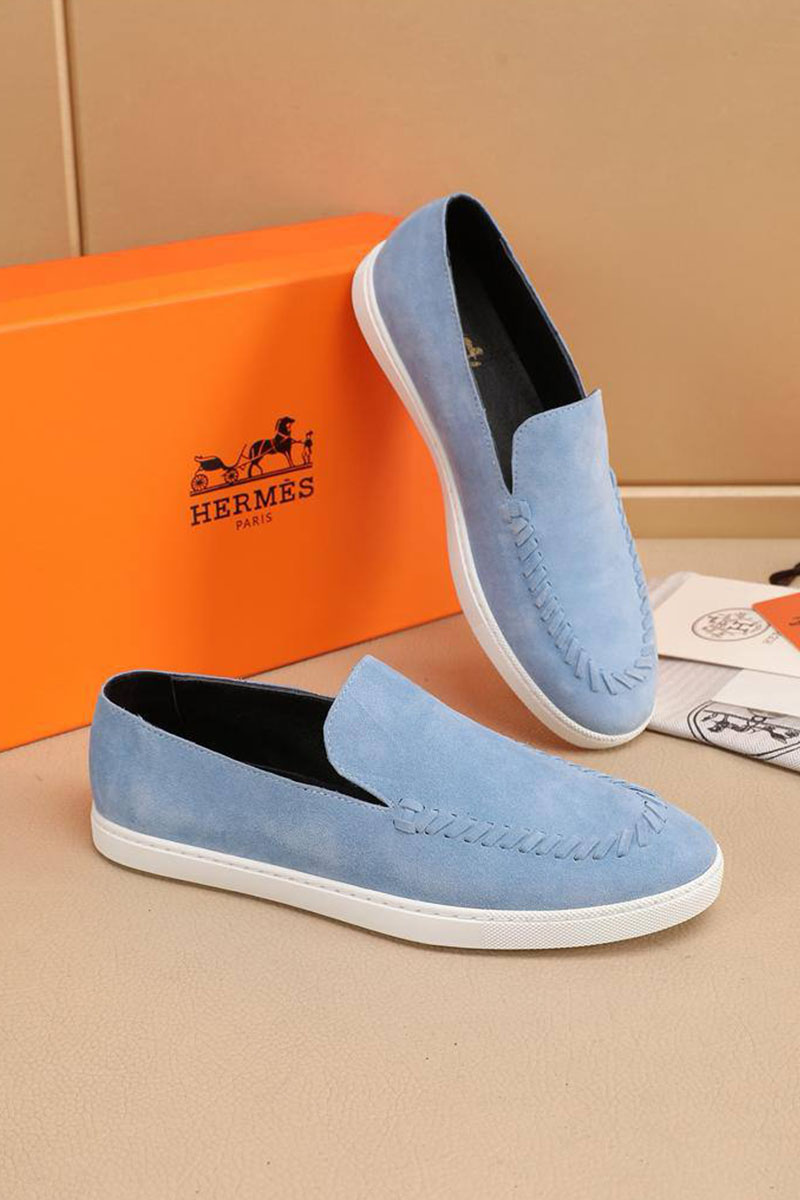 Hermes Мужские замшевые лоферы Julian - Blue