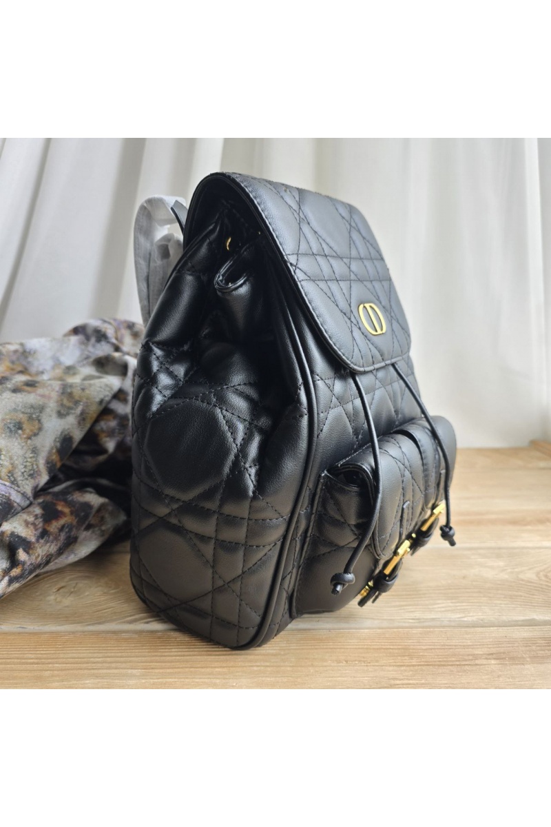 Dior Кожаный рюкзак Caro 26x25 см - Black