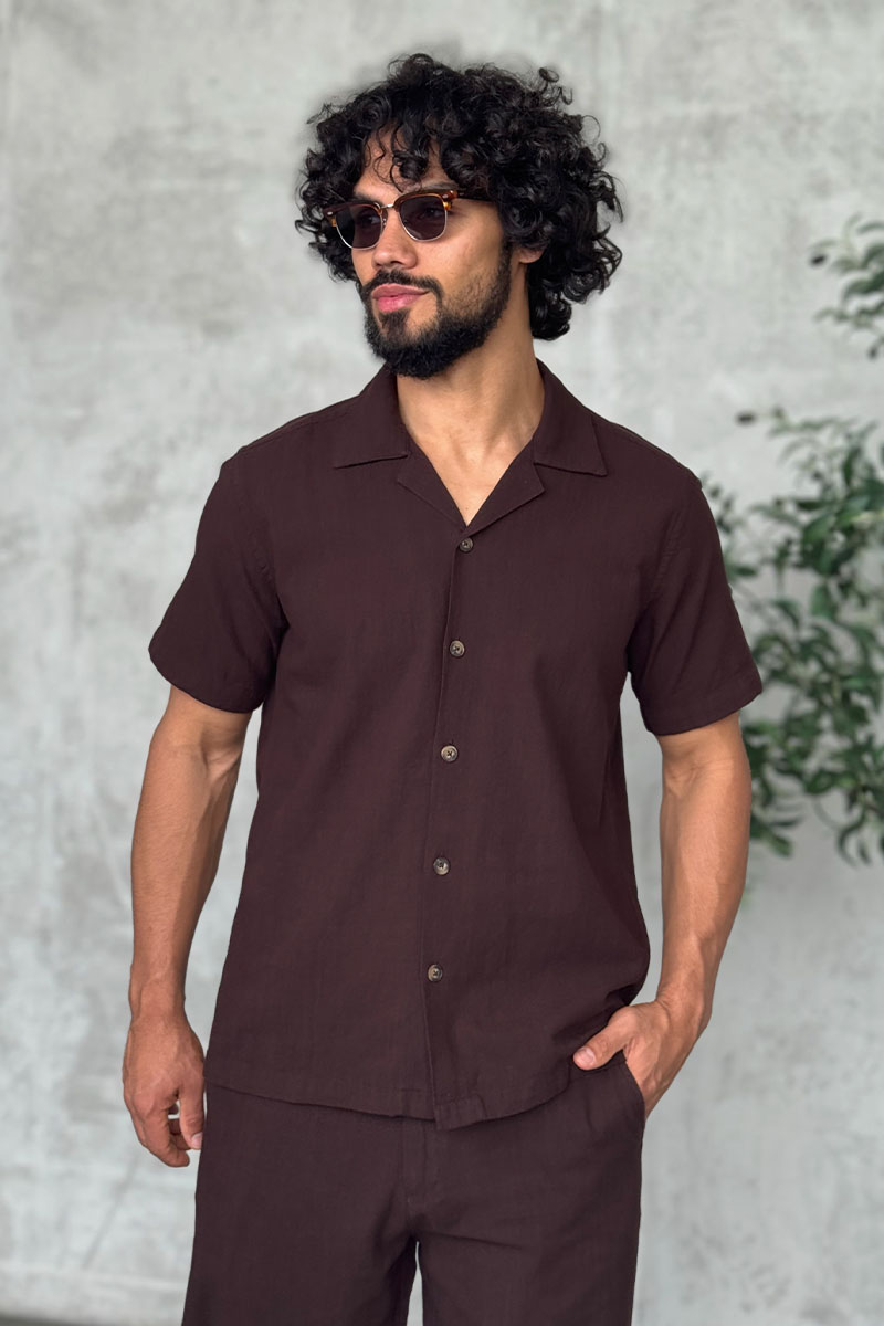 Loro Piana Мужская рубашка коричневого цвета