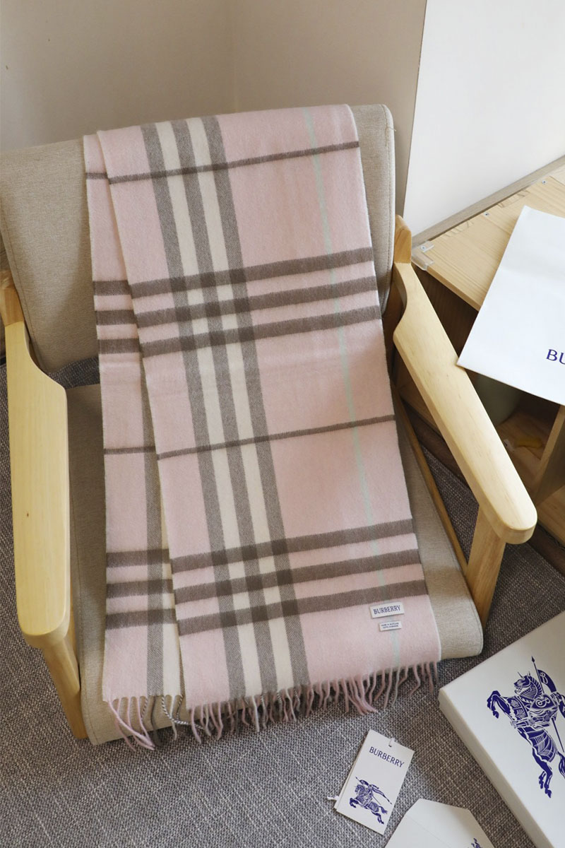 Burberry Шарф two-tone Check premium 168x30 см - Pink