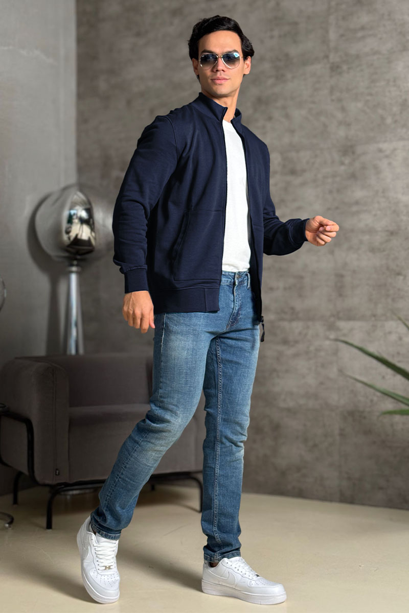 Stone Island Кофта тёмно-синего цвета Zip-Up Compass-patch