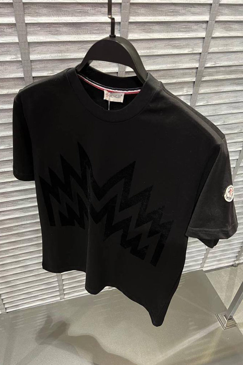 Moncler Мужская чёрная футболка Multi M Logo