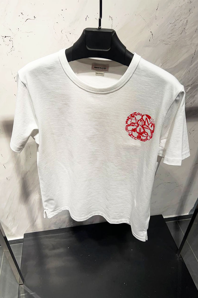 Alexander McQueen Футболка белого цвета graphic-print