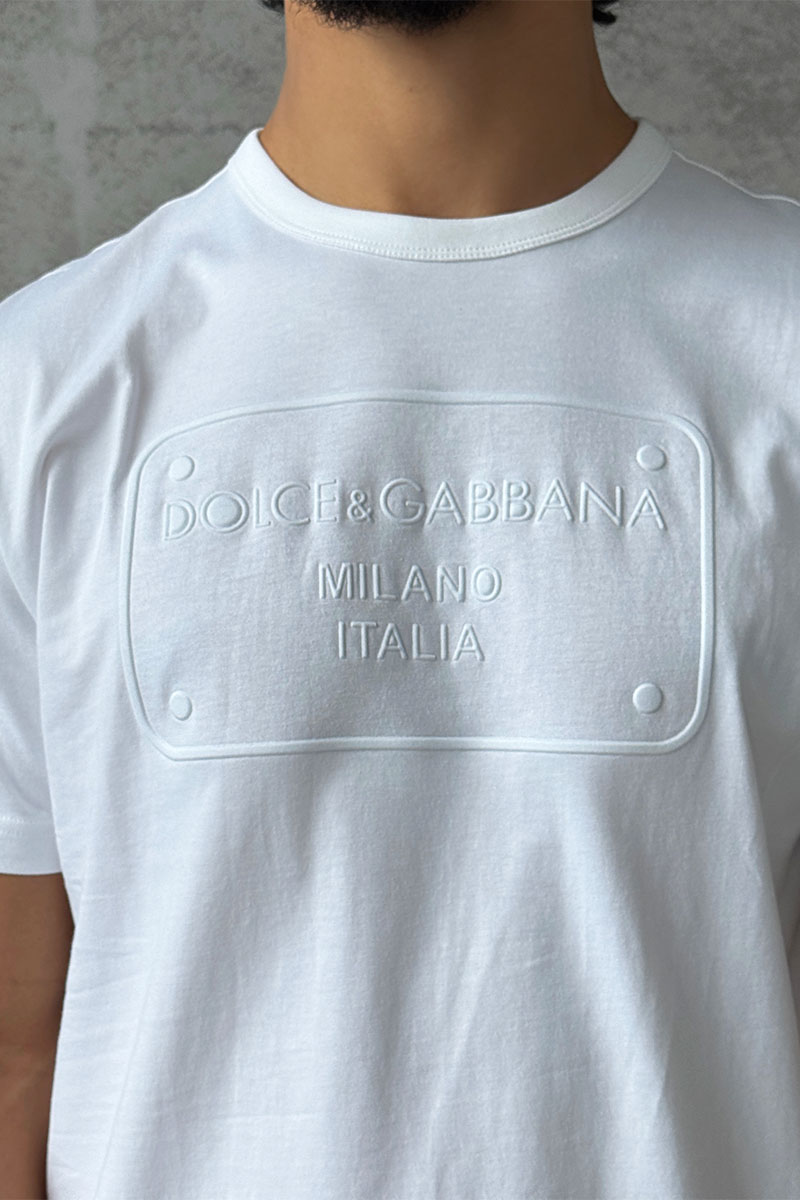 Dоlсе & Gаbbаnа Белая футболка Milano Italia logo-embossed