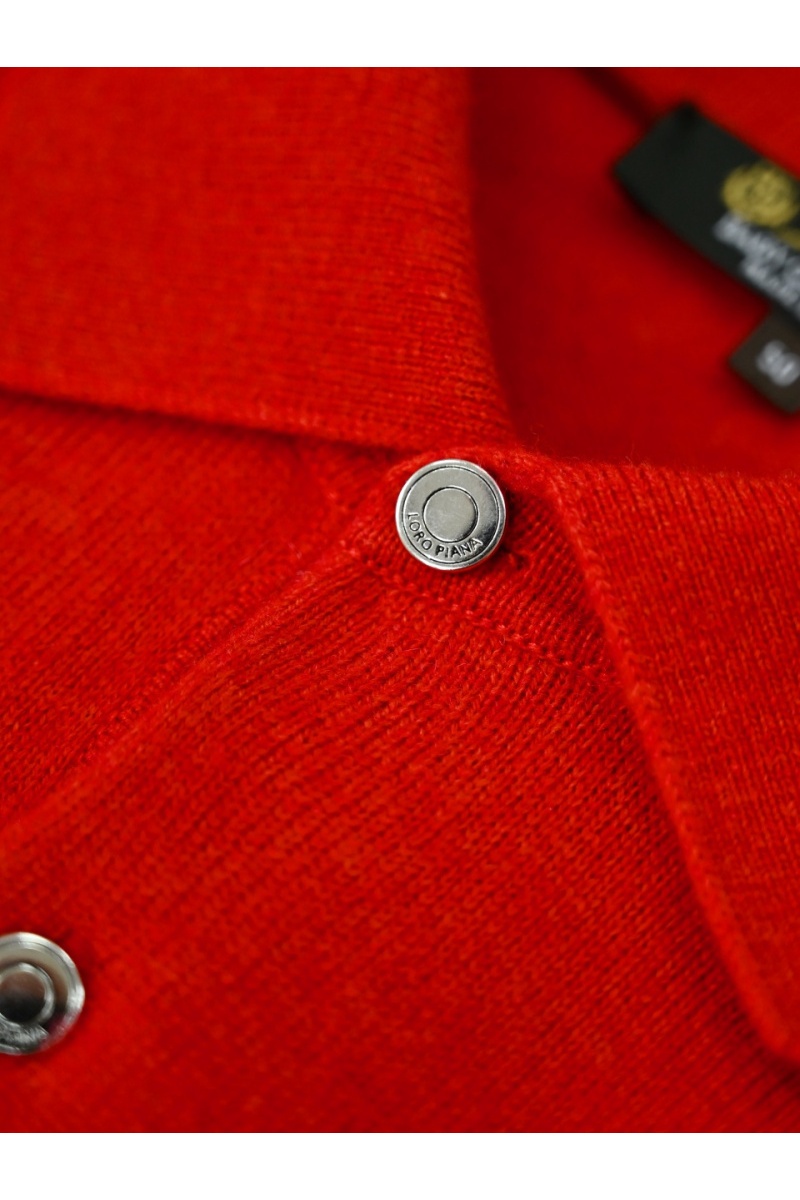 Loro Piana Красное поло с длинным рукавом premium