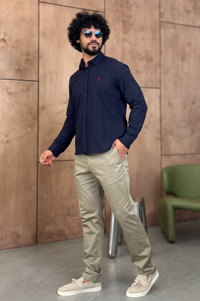 Polo Ralph Lauren Мужская рубашка тёмно-синего цвета