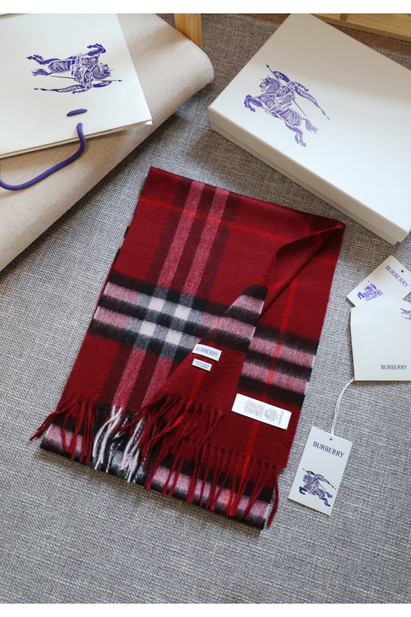 Burberry Шарф two-tone Check premium 168x30 см - Burgundy
