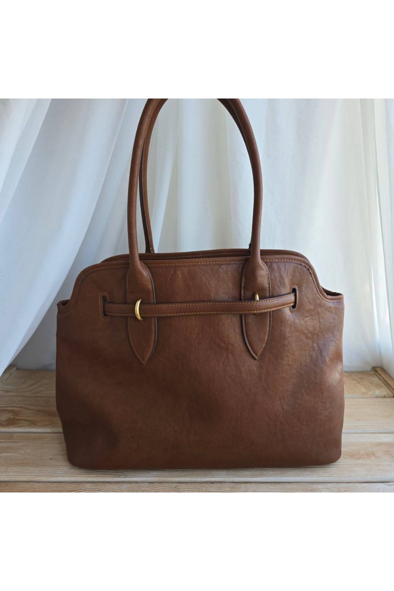 MIU MIU Женская кожаная сумка Aventure nappa 42x29 см - Brown