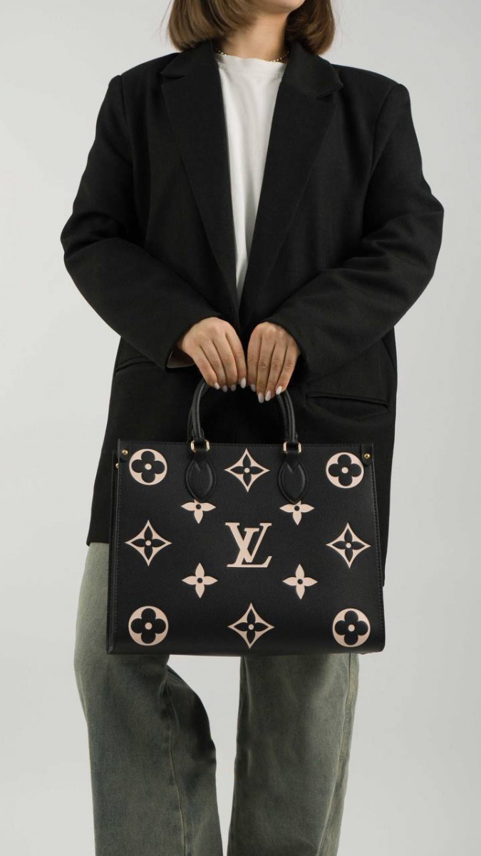 Lоuis Vuittоn Женская кожаная сумка Onthego MM Premium 35x27x14 см