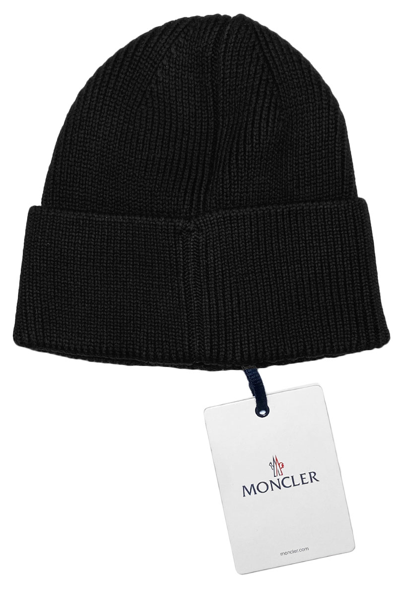 Moncler Брендовая шапка чёрного цвета