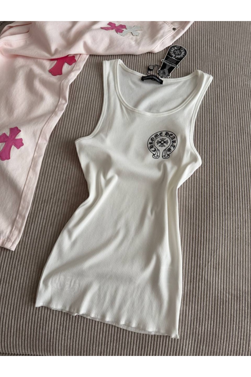 Chrome Hearts Женская белая майка premium