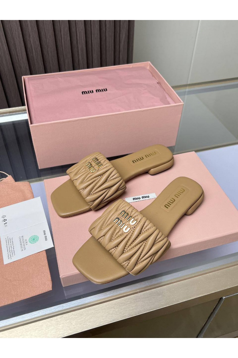 MIU MIU Женские шлёпанцы Premium - Beige