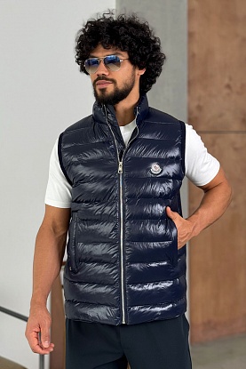 Мужской тёмно-синий жилет 