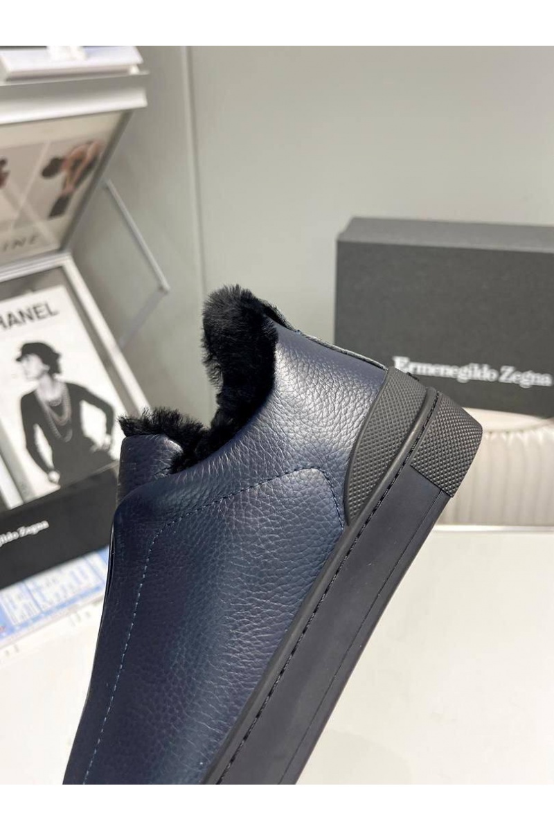 Zegna Кроссовки с мехом Triple Stitch