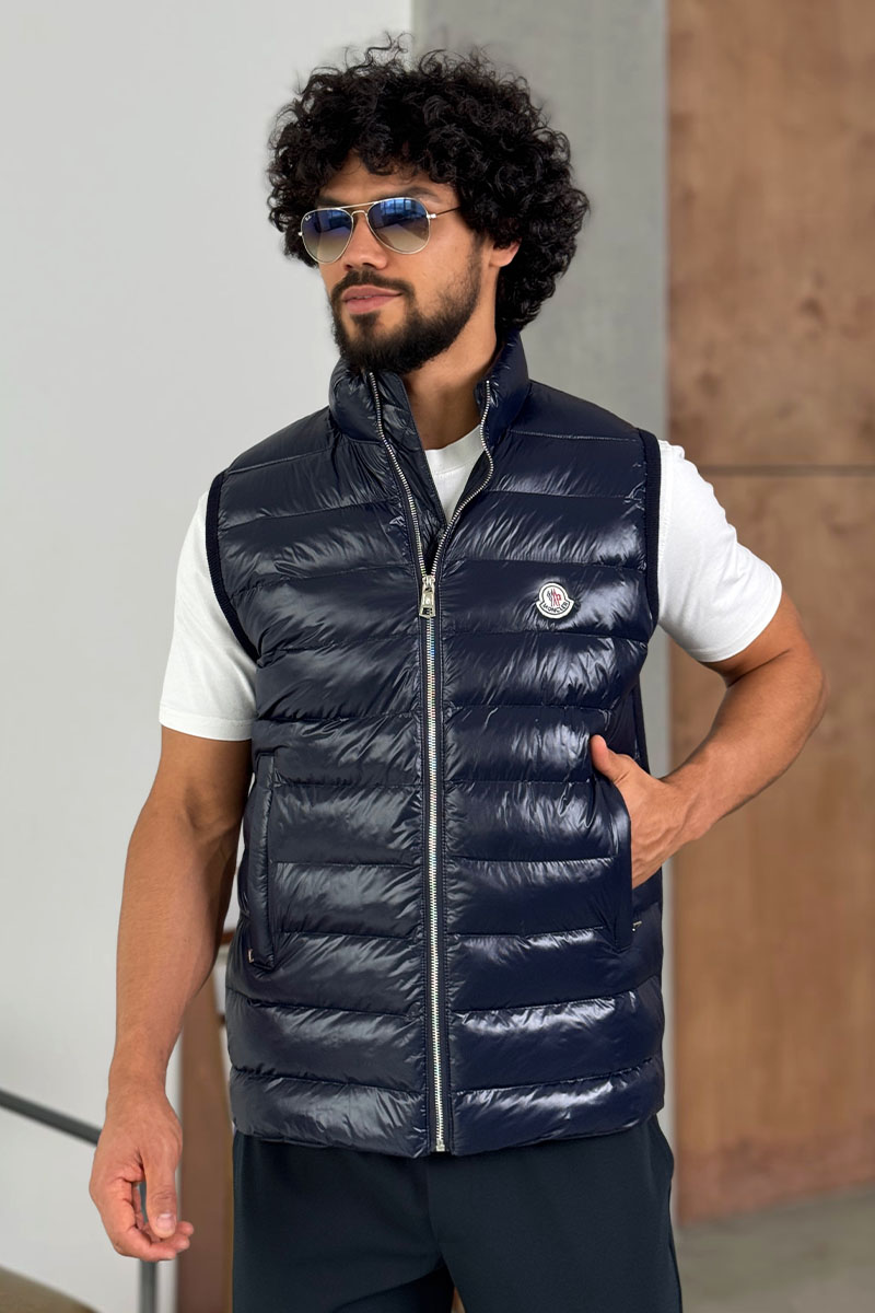 Moncler Мужской тёмно-синий жилет 