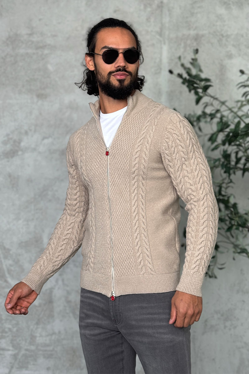 Kiton Мужской свитер бежевого цвета 