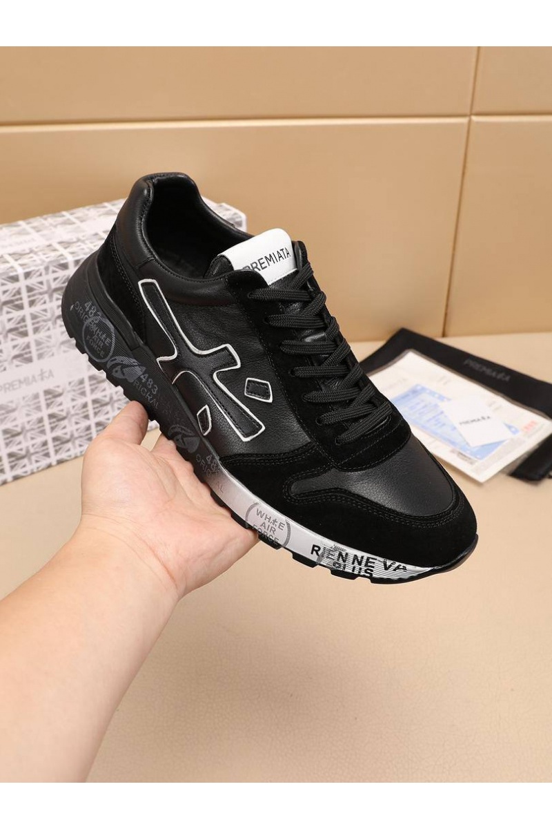 Premiata Комбинированные кроссовки Mick - Black